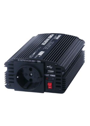 CAR400-24V  Inversor de corriente continua a corriente alterna de 400W - 3.48 Amperios.  Entrada 24V DC / 16.67A  Salida 115V AC. Con salida USB MARCA CARSPA