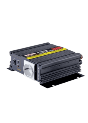 PI600-12  Inversor de corriente continua a corriente alterna de 600W - 5.21 Amperios.  Entrada 12V DC / 50A  Salida 115V AC.  dos tomas de salida AC MARCA PACO