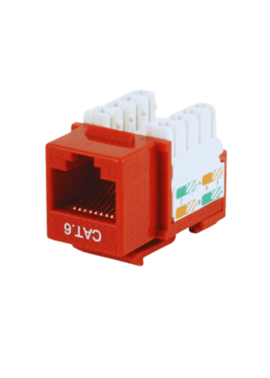 PI-198 JACK KEYSTONE A/B RJ-45 NIVEL 6  (AZUL, BLANCO,ROJO)