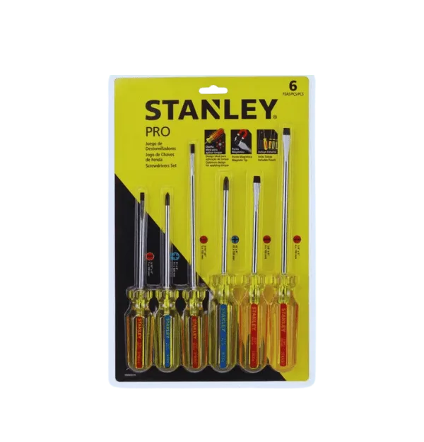 69170 6 JUEGO DE DESTORNILLADORES PROFESIONALES MARCA STANLEY