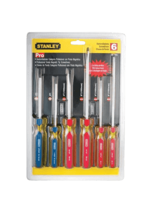 69170 JUEGO DE  DESTORNILLADORES MARCA STANLEY  6 PZAS PROFESINAL